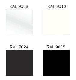 Paleta de culori garduri metalice alb-negru